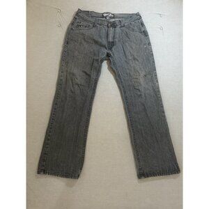 Vintage Enyce Jeans Mens 36x30‎ Black Denim Straight Baggy Flap Pockets.